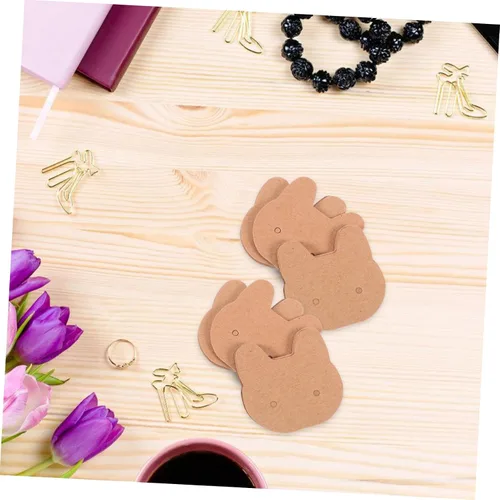 Miniatura 3 de IMIKEYA 200pcs Paper Earring Cards Hair Clip Kraft Cards Jewelry Display Tags Earring Paper Tags Necklace Display Cards Earring Cards with Hole