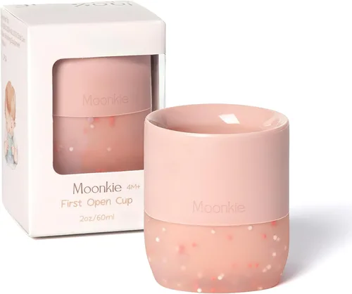 Miniatura 11 de Moonkie Tazas de silicona para bebés de 4 meses en adelante Pequeñas tazas de entrenamiento abiertas para bebés con confeti espolvoreado