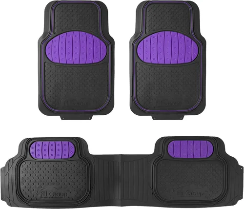 Miniatura 11 de FH Group Alfombrillas para auto - Alfombrillas de goma resistentes para autos, juego completo universal, alfombrillas automotrices recortables, Gris