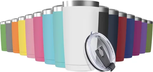 Miniatura 11 de Vaso de viaje de 20 oz, aislado al vacío, con tapa, de acero inoxidable, doble pared; taza térmica de café para el hogar, la oficina, al aire libre