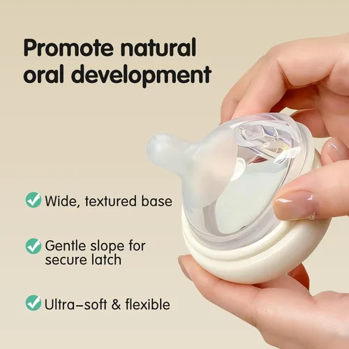 Miniatura 4 de Aynmer Natural Flow - Pezón de silicona para biberón, 0+ meses, 4 unidades (SS)