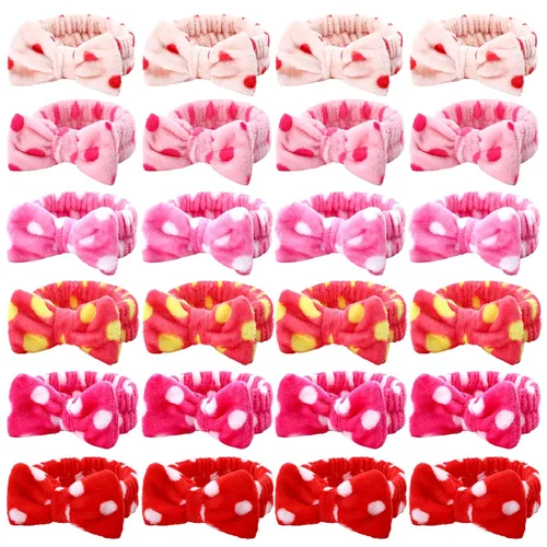 Miniatura 12 de WILLBOND 24 diademas de spa a granel para el cuidado de la piel, para lavado de cara, maquillaje, lazo para lavado facial, toalla de franela suave