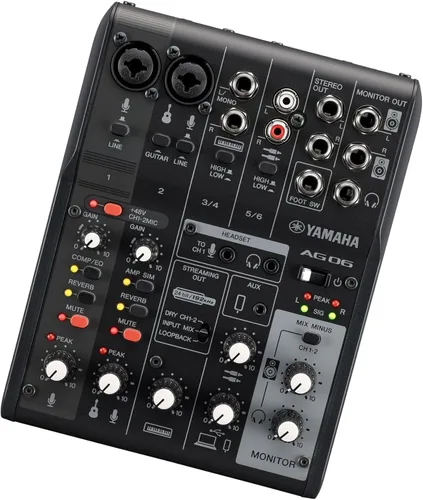 Miniatura 2 de Mezclador/Interfaz USB Yamaha AG06MK2 Negro de 6 canales de transmisión en vivo de audio loopback con paquete de software Steinberg