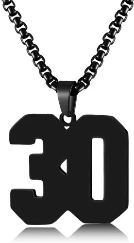 Miniatura 50 de Collar de Número Dorado para Hombre, Cadena de Acero Inoxidable con Colgante de Número para Atletas, Joyería Deportiva Personalizada para Niños