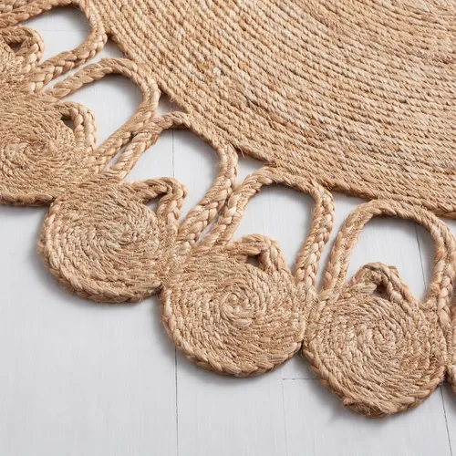Miniatura 3 de SAFAVIEH NFB252A - Alfombra redonda de fibra natural, 3 pies, redonda, natural, hecha a mano, con encanto de campo, ideal para zonas de alto tráfico