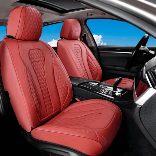 Coverado Fundas de Asiento, Fundas de Asiento de Coche para Asientos Delanteros, Funda de Asiento de Coche Roja, Fundas de Asiento de Coche Rojo