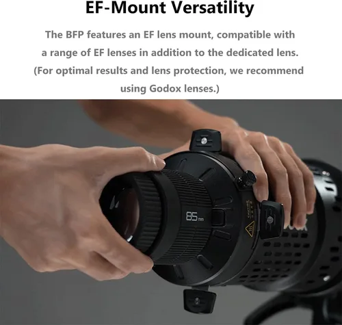 Miniatura 8 de Godox BFP - Accesorio de proyección de flash para Bowens Mount Flash Speedlite, diseño giratorio de 360°, montaje de lente EF, accesorio de luz