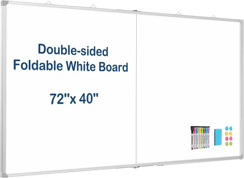 Miniatura 21 de Pizarra blanca de doble cara, marco de aluminio negro, pizarra magnética de borrado en seco de 24 x 18 pulgadas para pared, pizarra blanca montada