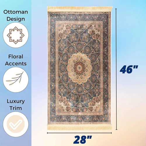 Miniatura 3 de Sacred Artisans Alfombra de oración musulmana y alfombrilla de oración islámica para hombres y mujeres Un Janamaz turco súper suave al tacto