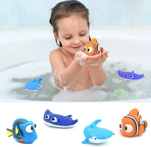 Miniatura 2 de Juguete de ducha para niños, juguetes de chorro de baño para bebés, juguetes de agua para bañera de tiburón, 4 juguetes de piscina para bebés