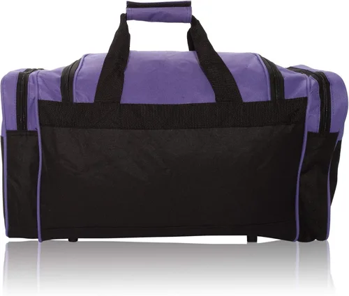 Miniatura 4 de DALIX - Bolsa deportiva para gimnasio y viajar de 19pulgadas, color negro, rojo, rosa, morado, azul marino, gris y azul, Púrpura), DF-019-Purple