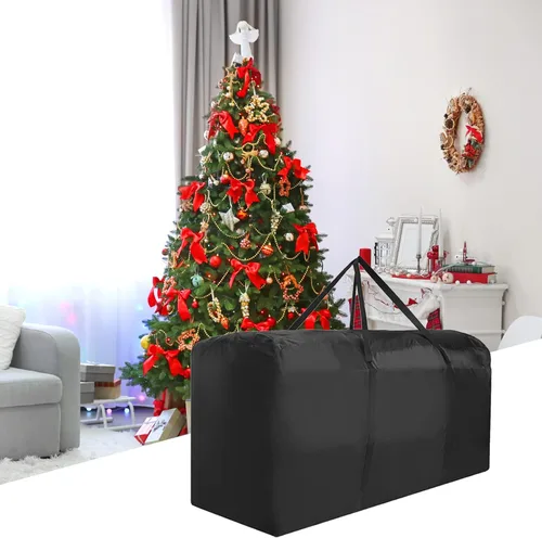 Miniatura 4 de Firlar Bolsa de almacenamiento grande para árbol de Navidad, contenedor de almacenamiento de tela Oxford resistente de 48 pulgadas con asas