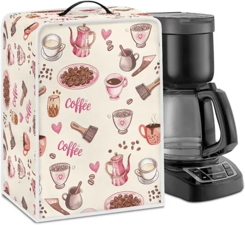 Miniatura 72 de Funda para cafetera, poliéster, azul, se adapta a la mayoría de máquinas de café estándar, protector resistente al polvo, huellas dactilares