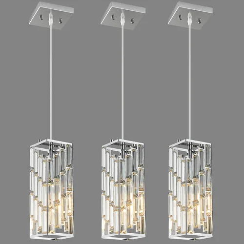 Miniatura 14 de Iluminación colgante dorada moderna, mini candelabros de cristal, lámpara colgante ajustable para cocina, isla, comedor, dormitorio (paquete de 1)