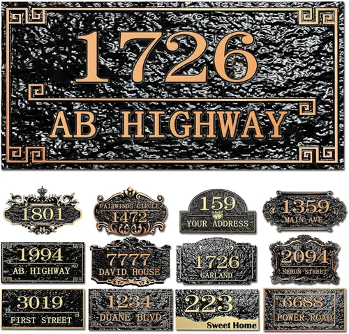 Miniatura 8 de Placa personalizada de dirección de casa, letrero de dirección de nombre de calle personalizado para números de casa, placa para buzón de garaje
