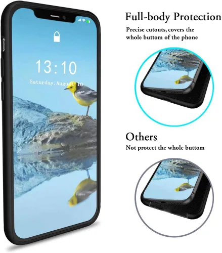 Miniatura 3 de Compatible con iPhone Xs Max de 6.5 pulgadas, funda de goma de gel de silicona líquida con forro de tela de microfibra suave, funda ultradelgada