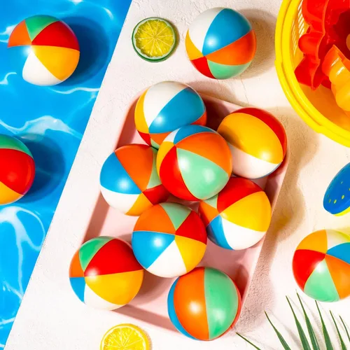 Miniatura 2 de Mini bolas de estrés para la playa para niños, 36 bolas de espuma de alivio del estrés del arco iris, juego de piscina, pelotas deportivas