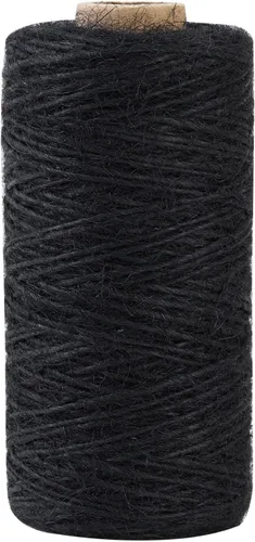 Miniatura 14 de Cordel de yute natural negro de 0.079 in y 328 pies, para regalo de manualidades, proyectos de manualidades, envoltura, agrupación, embalaje, cordel