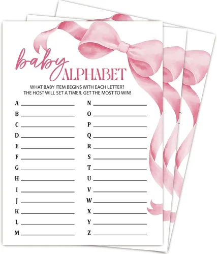 Tarjeta de juegos para baby shower, actividades de baby shower para invitados, decoraciones de fiesta de revelación de género, recuerdos de fiesta