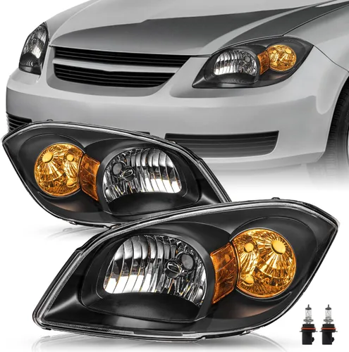 TUSDAR Juego de montaje de faros delanteros con bombillas compatibles con Chevy Cobalt 2005-2010/Pontiac Pursuit 2005-2006/Pontiac G5 2007-2010 lado