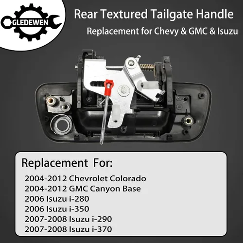 Miniatura 2 de Mango de puerta de portón trasero, compatible con Chevy Colorado y GMC Canyon 2004-2012 y Isuzu i-280 / i-290 / i-350 / i-370, exterior trasero
