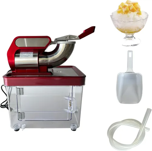 Miniatura 9 de GarveeHome Trituradora de hielo comercial de 661 LBS/H, máquina eléctrica de cono de nieve de 350 W con 4 cuchillas, máquina de hielo afeitado