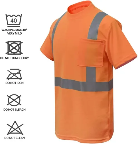 Miniatura 4 de caparazon Camisa de seguridad de alta visibilidad, camiseta reflectante ANSI/ISEA Clase 2 Naranja