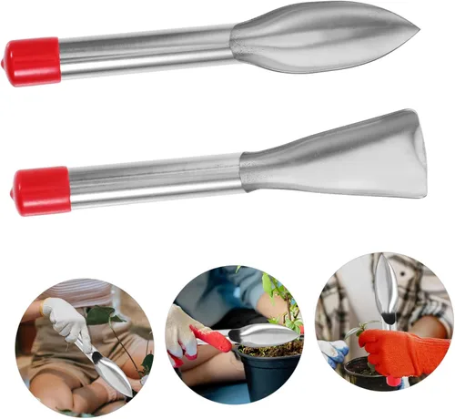 Miniatura 8 de Paleta de jardín de acero inoxidable, herramientas de mano ergonómicas para excavar y plantar plantas, palas de jardinería ligeras y portátiles
