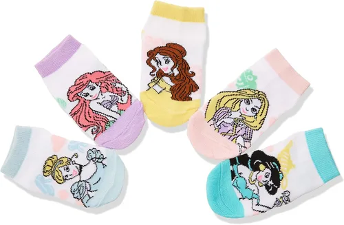 Miniatura 2 de Disney Princess - Calcetines cortos para niñas paquete de 5