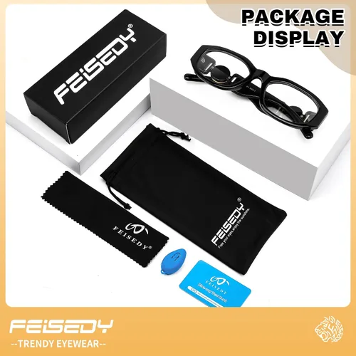 Miniatura 8 de FEISEDY Gafas de lectura de luz azul de moda para mujeres y hombres, lectores antirreflejos vintage de los años 90 B0317 Negro