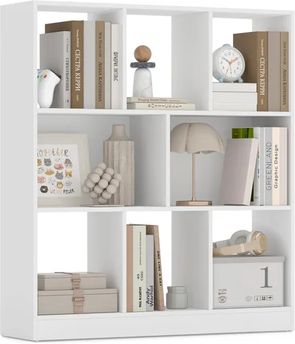 Miniatura 17 de VASAGLE Custos Collection - Estantería para libros tipo cubo con 4 compartimentos, 9.4 x 26 x 26 pulgadas, estantería de almacenamiento para sala