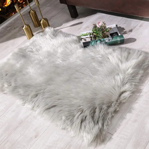Miniatura 56 de Carvapet - Tapete suave de cuero sintético de oveja, lanudo y lujoso, grande (para decorar habitación), lado de la cama, dormitorio, sala de estar