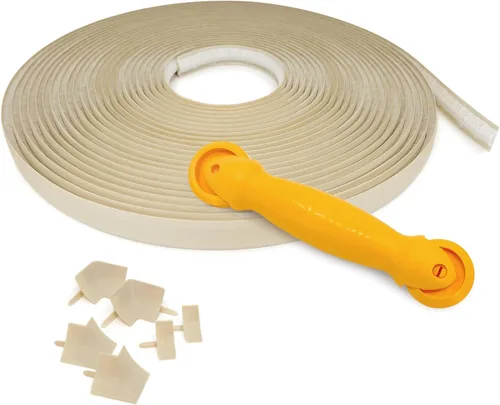 Miniatura 14 de InstaTrim Paquete de Molduras Flexibles Autoadhesivas con Aplicador - Kit de Calafateado de Molduras con Tira de Calafateo Negra de 10 pies de 1/2