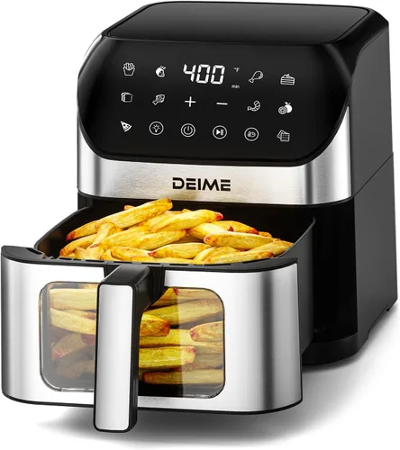 Miniatura 8 de Freidora de aire de 6.2 cuartos de galón de gran capacidad, freidora de aire caliente sin aceite, horno de 1500 W, cocina saludable con 8 ajustes