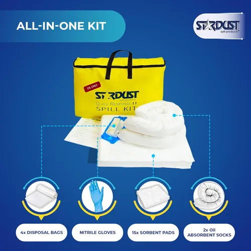 Miniatura 3 de Stardust Spill Products Kit de derrames solo de aceite: solución compatible con OSHA para vehículos, uso industrial y de restaurantes, limpieza