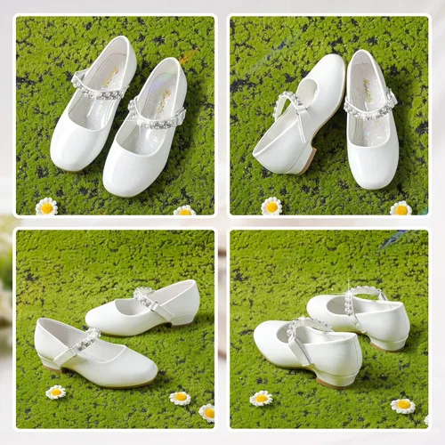 Miniatura 6 de Furdeour Zapatos Mary Janes para niñas pequeñas, zapatos de ballet de tacón bajo para boda, fiesta, zapatos de vestir para niños