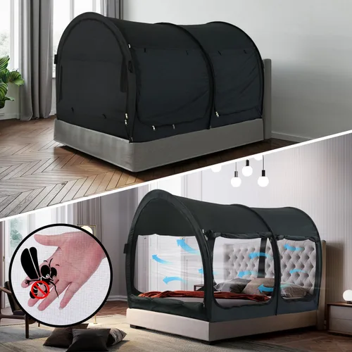 Miniatura 13 de Alvantor Tienda de campaña con dosel para cama, tiendas de campaña de ensueño, espacio de privacidad, tamaño individual, tiendas de campaña