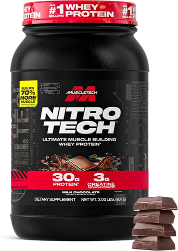 Miniatura 11 de Muscletech Proteína de suero en polvo (Galletas y Crema, 4 libras) - Fórmula Nitro-Tech Ultimate para construcción muscular con aislado de proteína