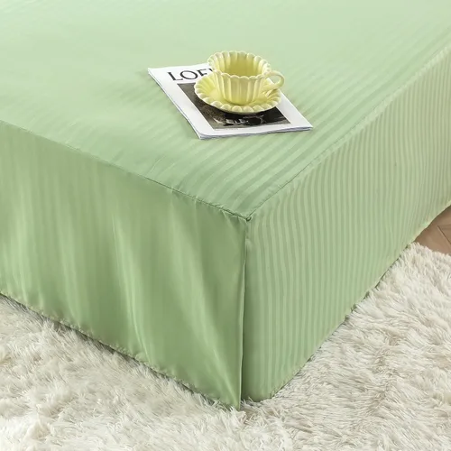 Miniatura 8 de HENGWEITEXT Falda de cama tamaño Queen con esquinas divididas, falda de cama plisada con esquinas divididas, faldas de cama con volantes