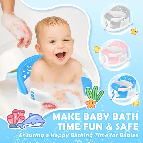 Miniatura 2 de Asiento de baño para bebés de 6 meses en adelante, Asiento de baño para bebé, Asiento de baño antideslizante para niños pequeños, Asiento de baño