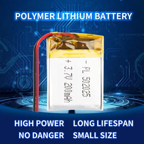 Miniatura 4 de Batería de 3.7V 200mAh 502025 Li-ion Li-Po recargable de iones de litio con conector de paso de 2P PH 0.079 in