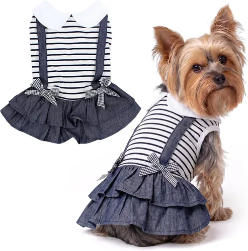 Miniatura 66 de Parisian Pet Chambray - Vestido para perro - Ligero sin mangas para perro, niña, talla XS Chambray en general