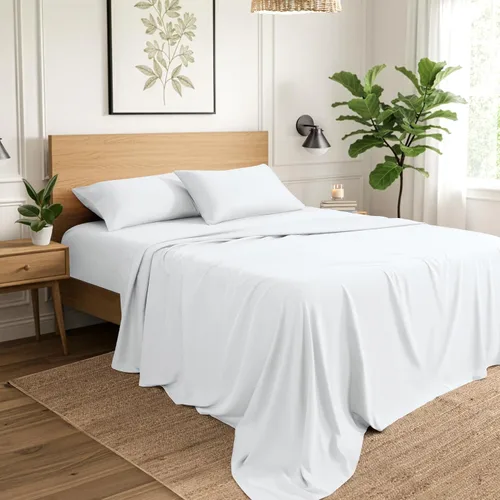 Miniatura 6 de Ivy Union Juego de sábanas de microfibra, ropa de cama de tamaño individual, transpirable y suave, con bolsillo profundo (individual, blanco)