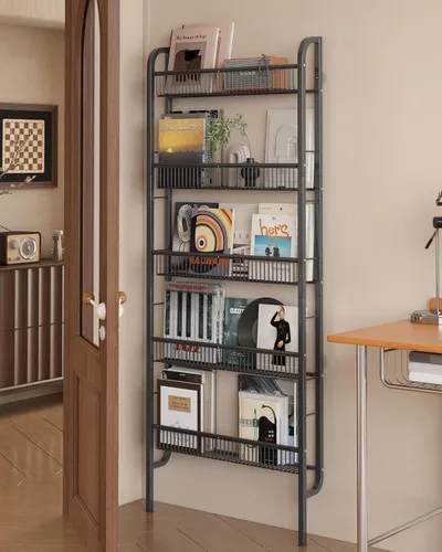 Miniatura 8 de UMDONX Estante de baño estrecho de 5 niveles, estante de almacenamiento delgado que ahorra espacio, estantería estrecha para baño y cocina