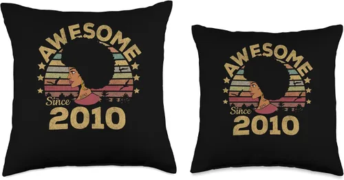 Miniatura 3 de Retro Vintage Birthday 2010 Limited Edition Woman and Girl Throw Pillow