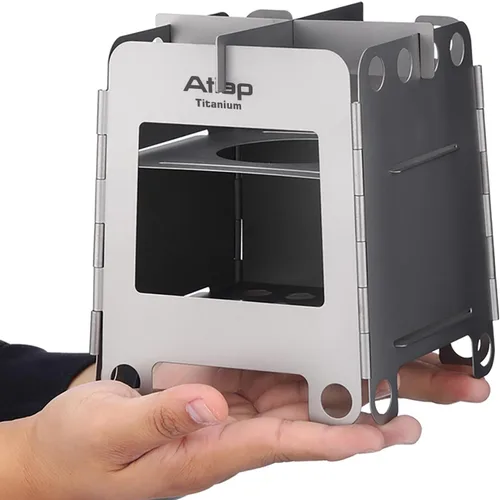 Estufa de leña plegable de titanio Estufa de camping para mochileros Estufa portátil de alcohol para acampar al aire libre Picnic