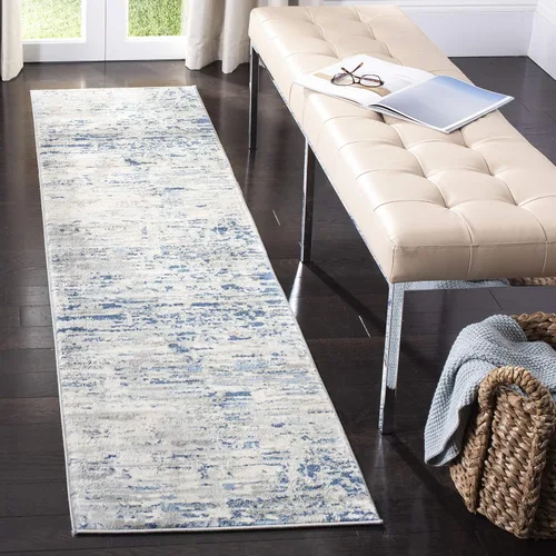 Miniatura 13 de SAFAVIEH Jasper Collection - Alfombra decorativa de 2 x 4 pies, gris y azul, diseño abstracto moderno, no desprende pelusa y de fácil cuidado, ideal
