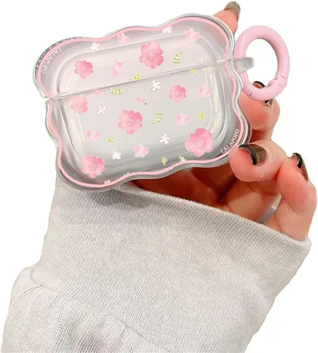 Miniatura 8 de Funda compatible con AirPods Pro de 2ª generación, Black Love, bonita funda con llavero para mujeres y niñas, funda protectora de silicona suave