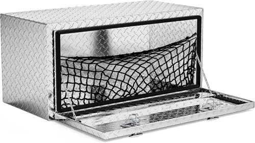 Miniatura 8 de AUTOSAVER88 Cajas de herramientas de 24 pulgadas, organizador de aluminio resistente con placa de diamante, caja de almacenamiento impermeable