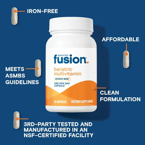 Miniatura 3 de Bariatric Fusion Multivitamínico bariátrico sin hierro 1 por día Pacientes postoperatorios Vitamina sin hierro para bypass gástrico